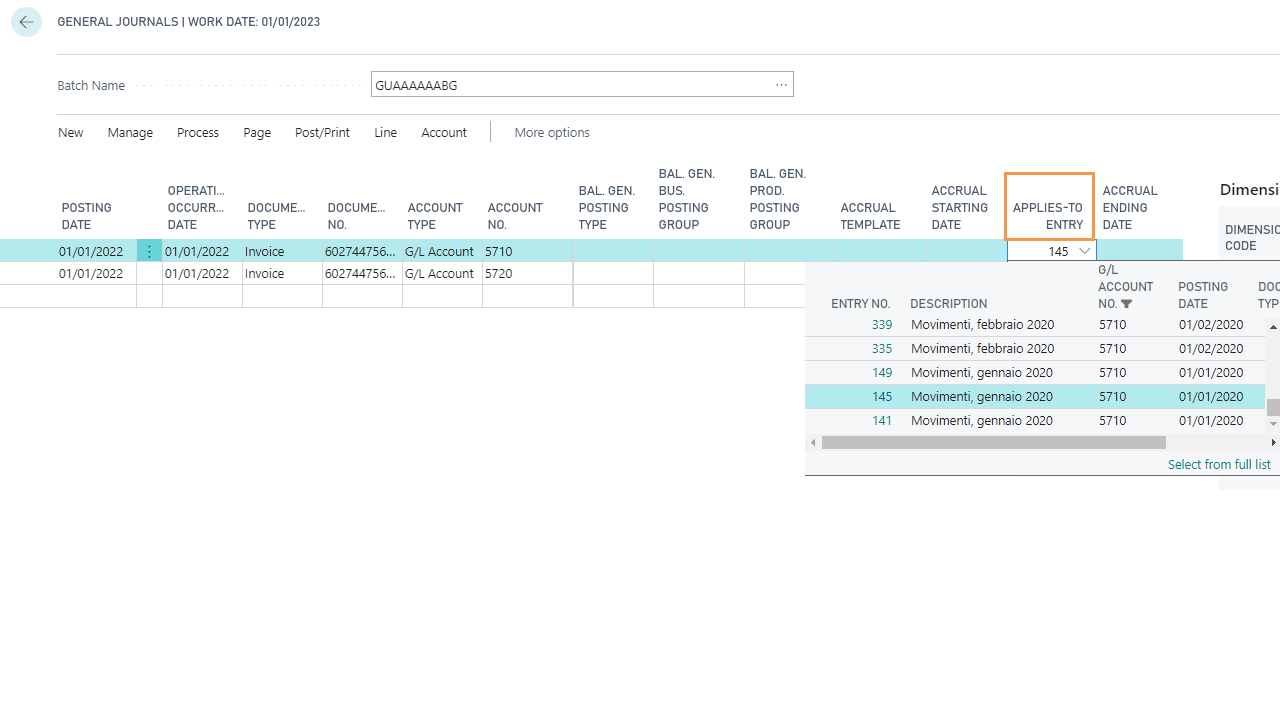 Snapshot 2 of General Ledger Application