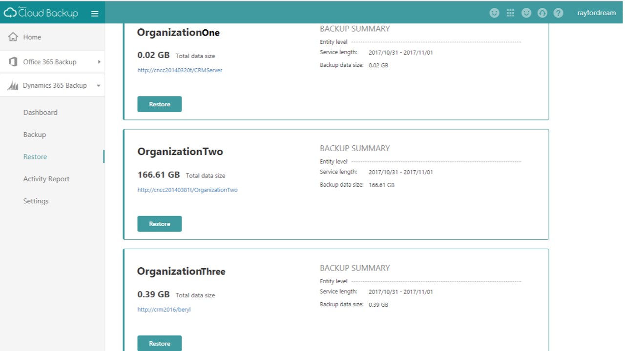 Snapshot 4 of Cloud Backup for Dynamics 365 CRM