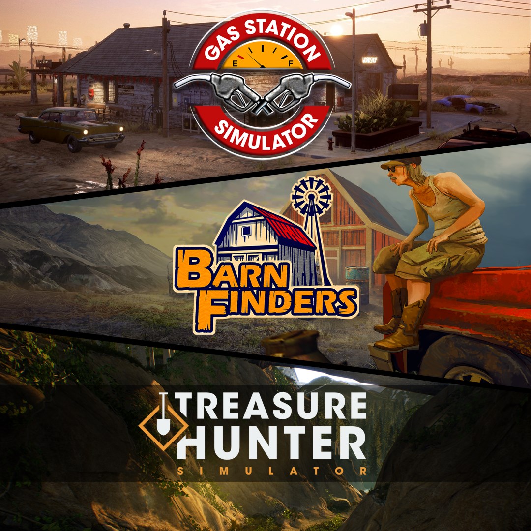 Gas Station Simulator + Barn Finders + Treasure Hunter Simulator BUNDLE