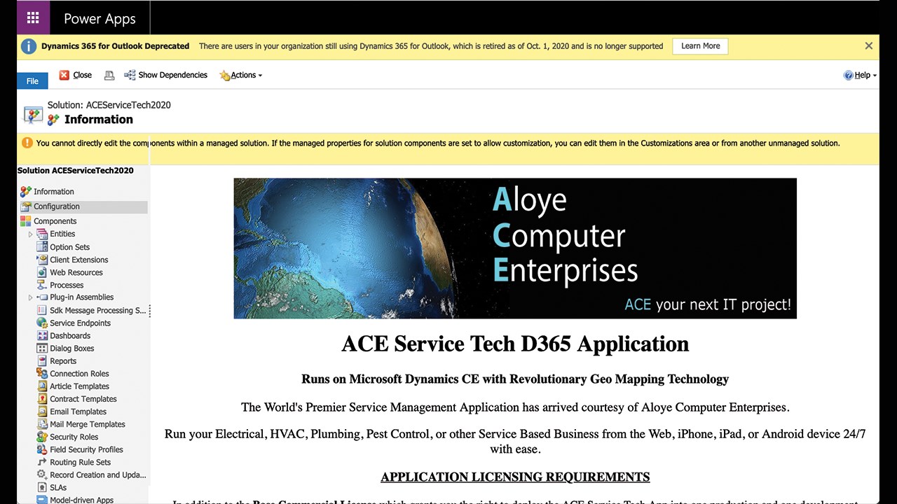 Snapshot 7 of ACE Business Management App for D365 CE