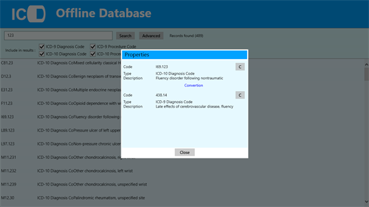 ICD9/ICD10 Offline Database screenshot 3