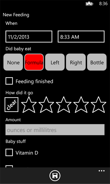 Baby Feed History Screenshots 2