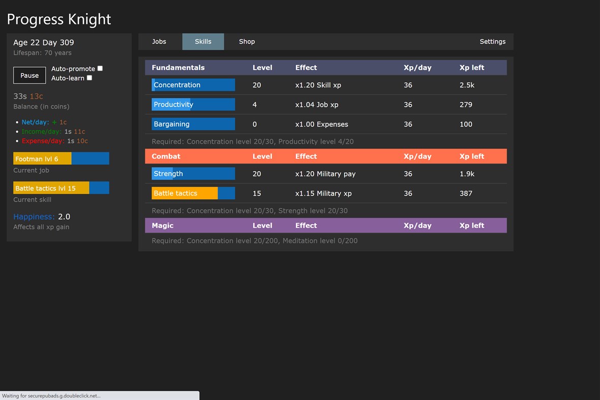 #2. Progress Knight: Idle (Windows) Podle: Imperia Web Network