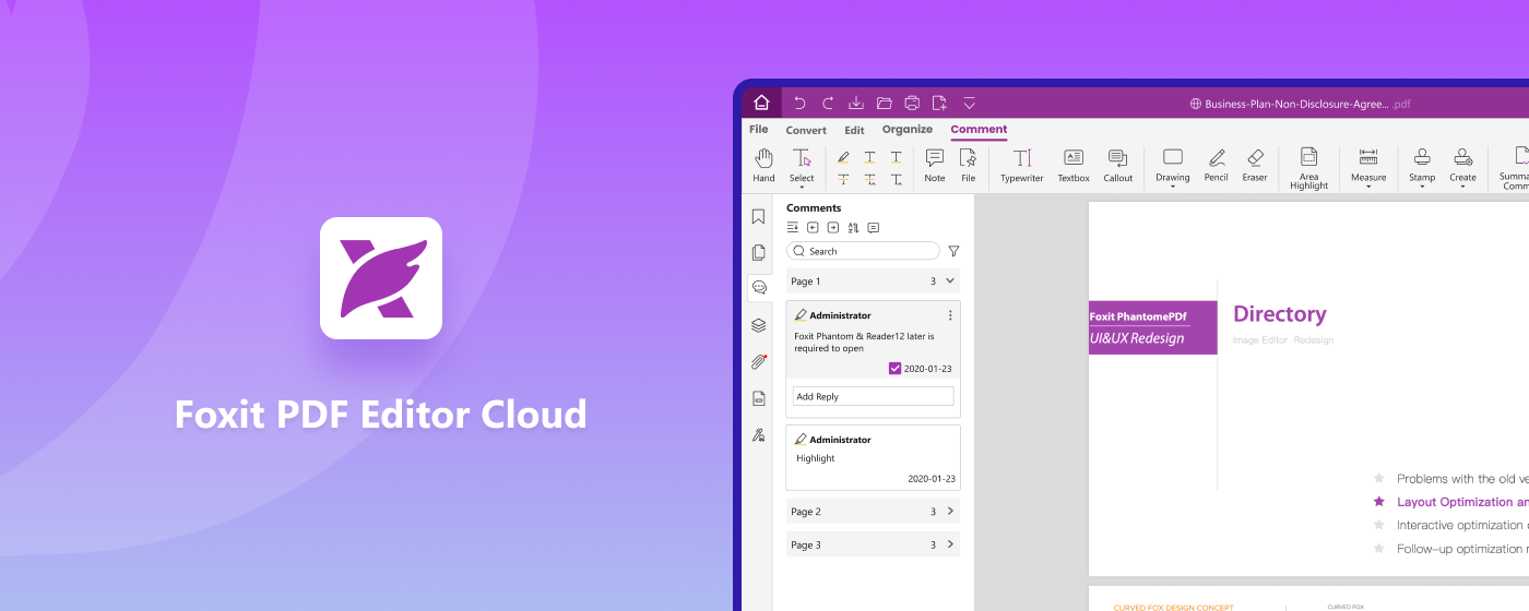 Foxit PDF Editor Cloud: Edit and Convert marquee promo image