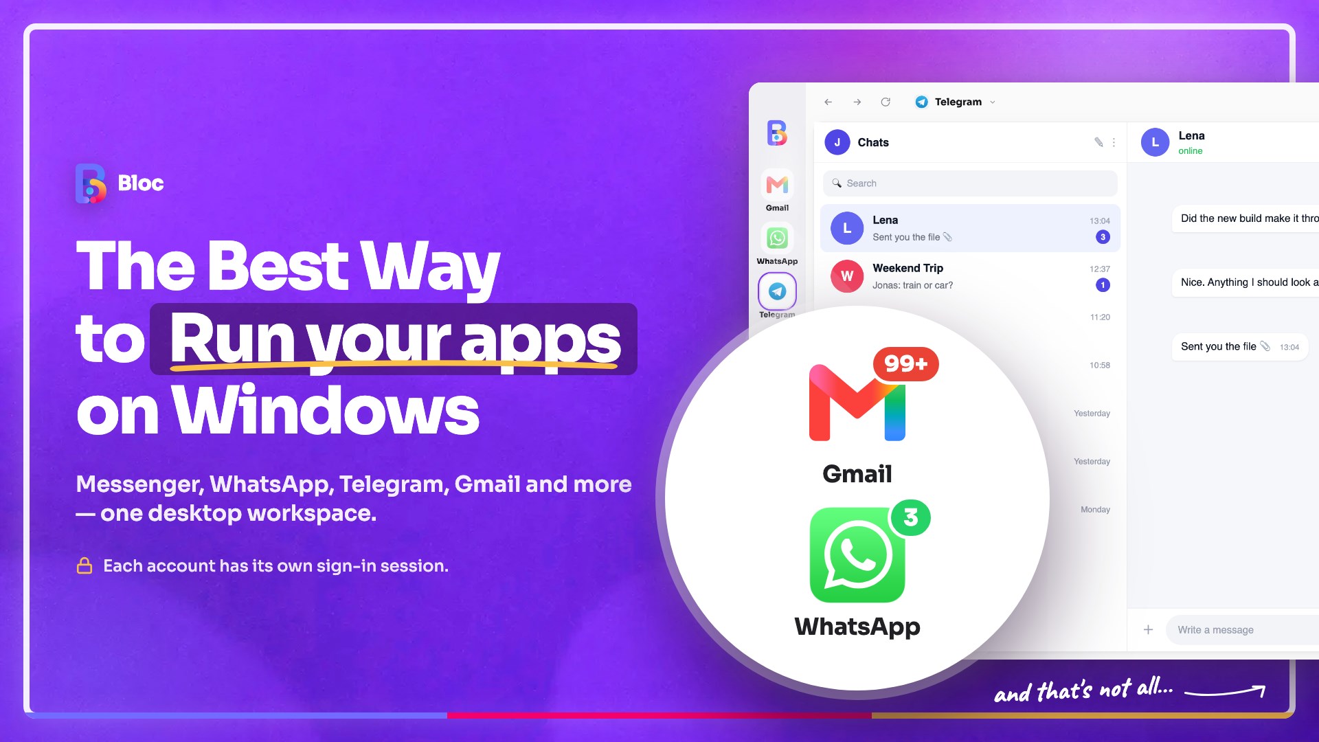 Bloc - Organize Email, Social & Web Apps screenshot