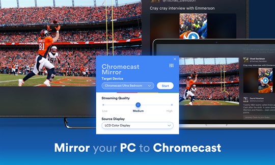 Mirror to ChromeCast screenshot