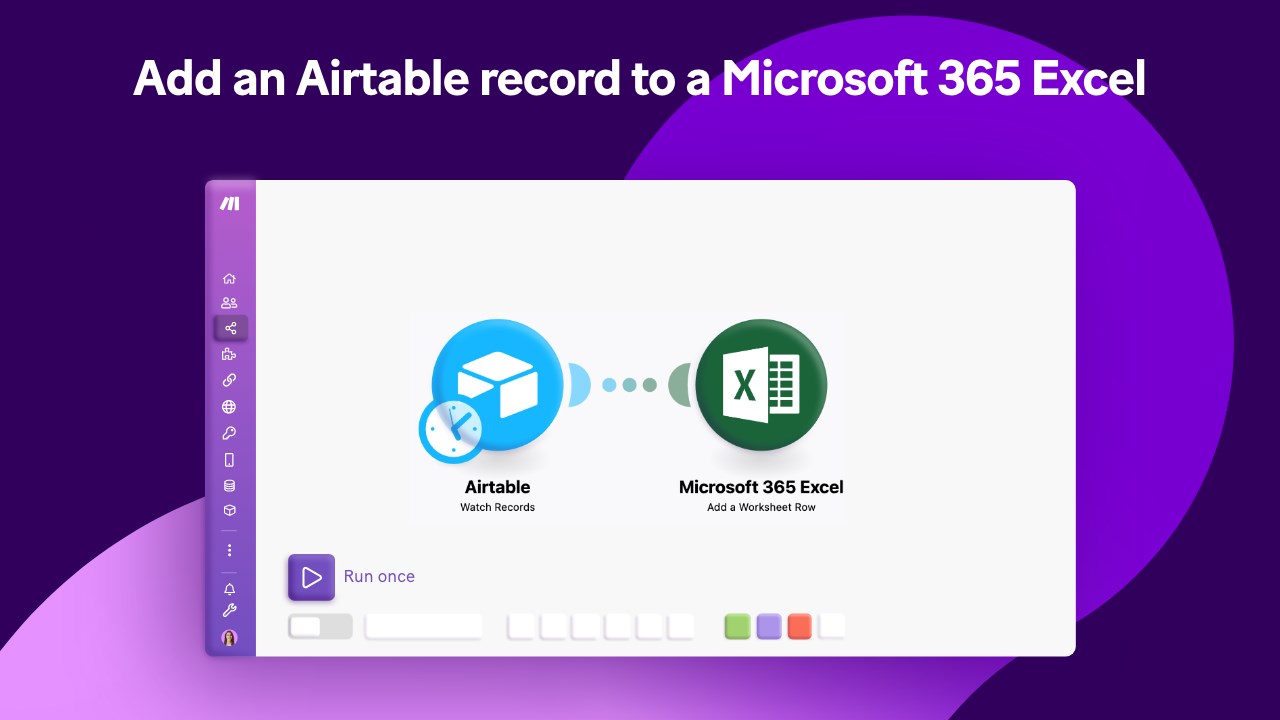Snapshot 5 of Use Make to connect Microsoft Excel with more than 1,500 apps and services