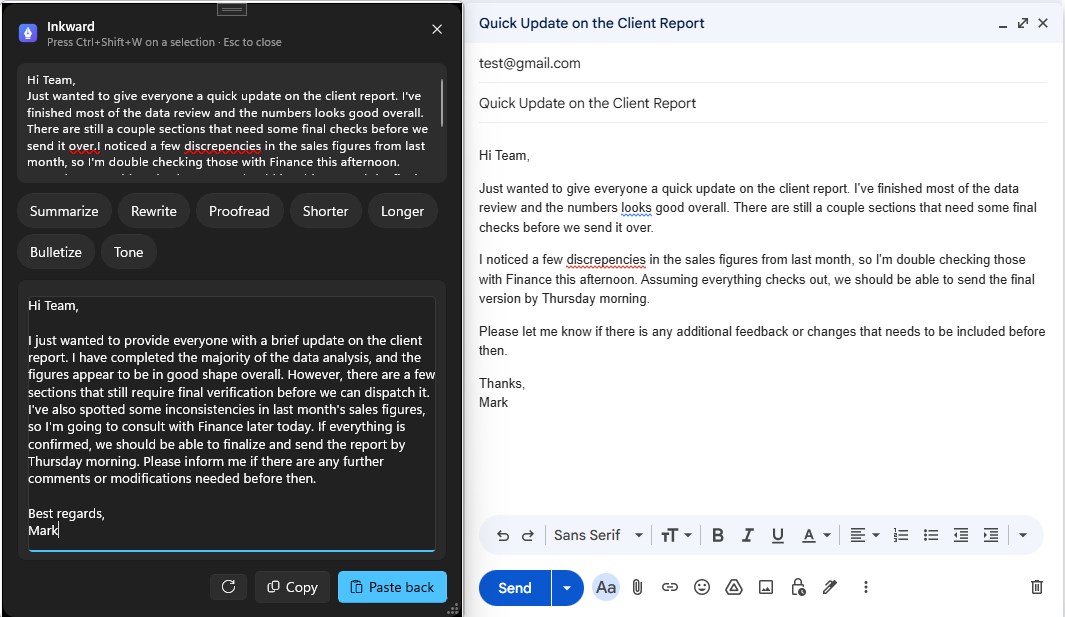 Inkward - Private AI Writing for Copilot+ PCs screenshot 3
