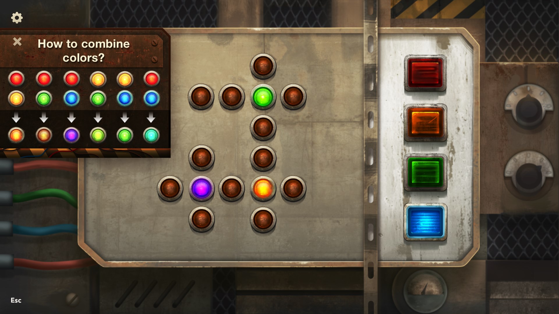Capture 2 LightOn Colors - Steampunk color puzzle, merge colours challenge, find the right colour windows