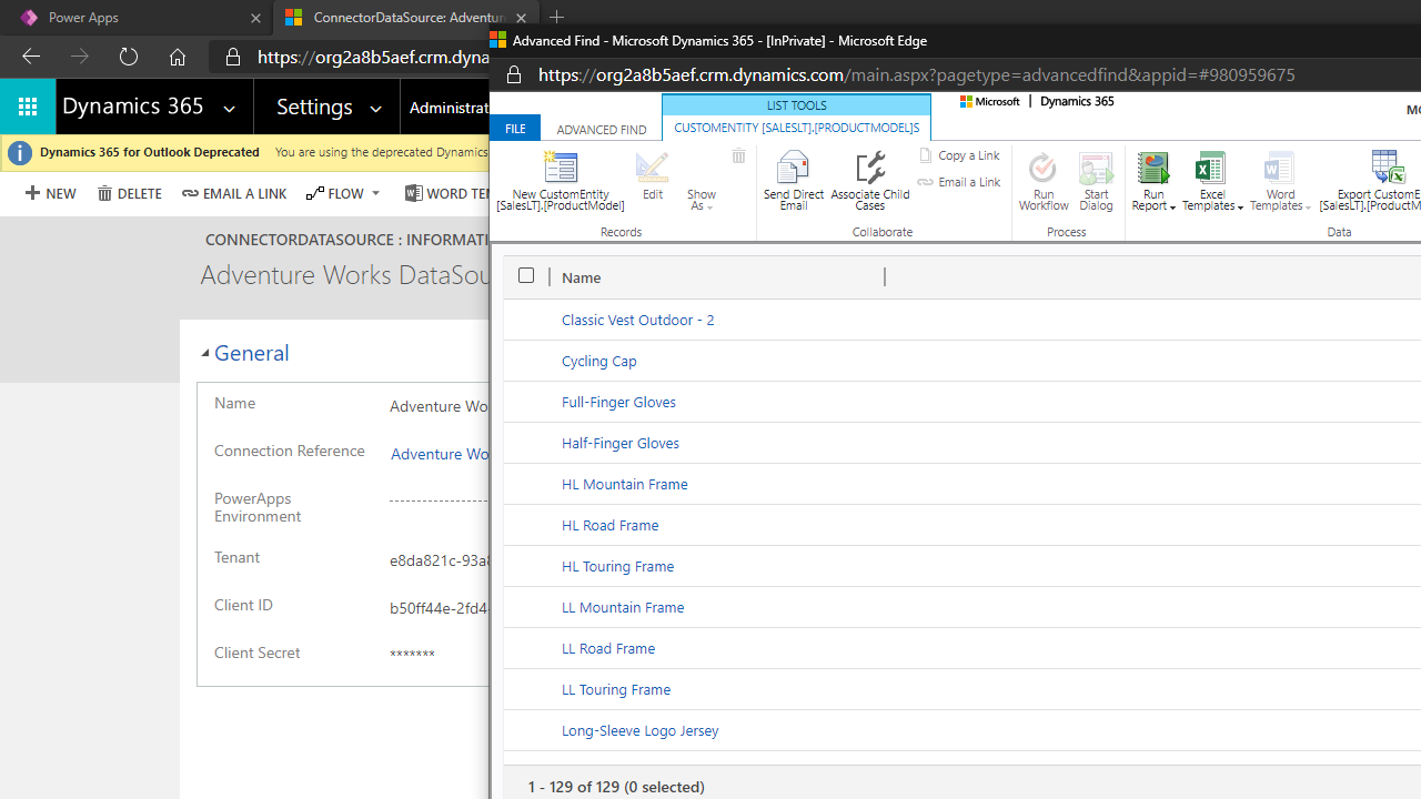 Snapshot 4 of Virtual connectors in Dataverse