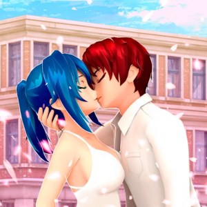 Anime High School Couple Makeover Game icon