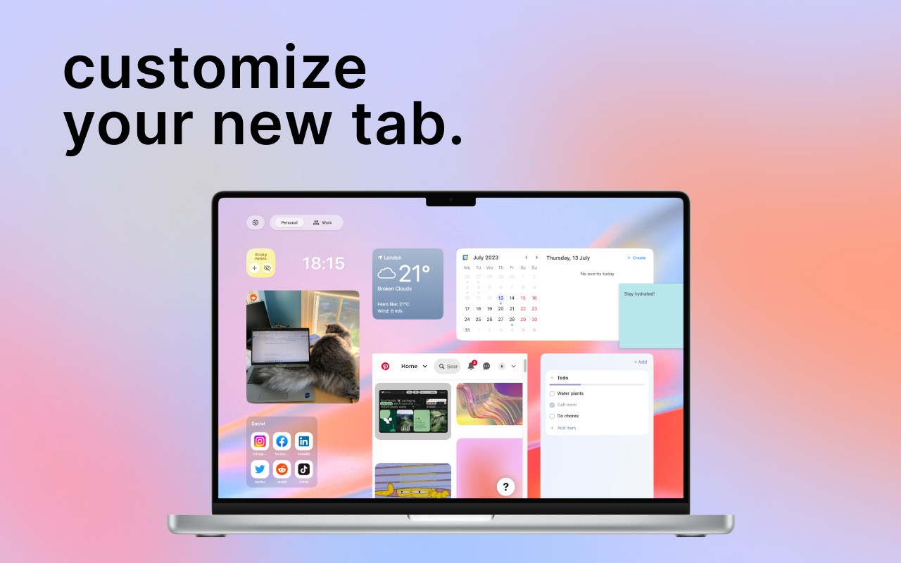 Casca: New Tab with Widgets
