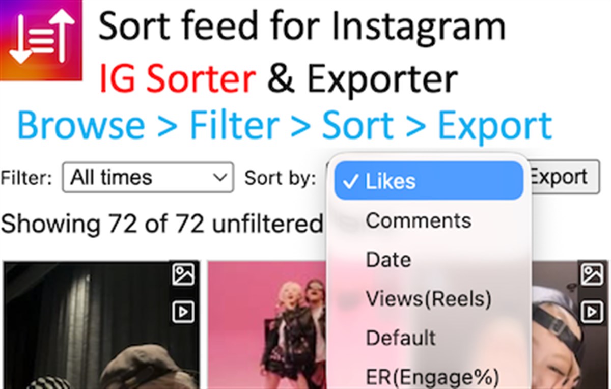 IG Sorter - Sort Feed - works on Instagram™