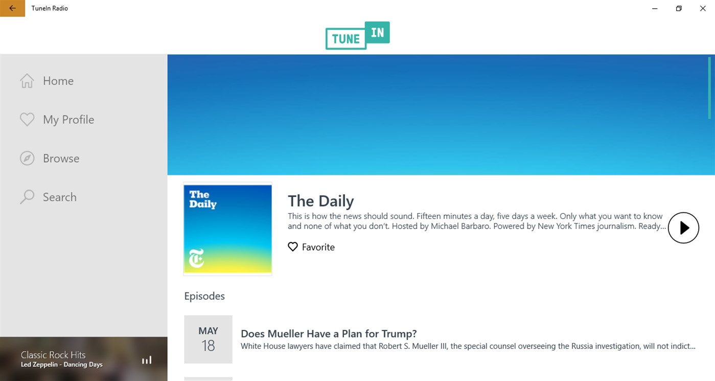 #4. TuneIn Radio (Windows) 作者: TuneIn
