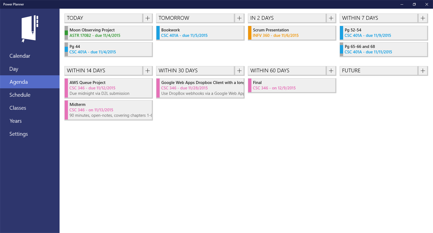 #5. Power Planner (Windows) By: BareBones Dev
