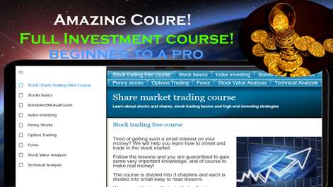 Stock charts - Investing Course for New Investors using stockcharts Screenshots 1