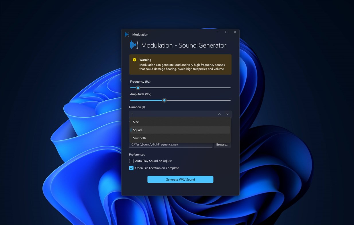 #2. Frequency Sound Generator (Windows) 由: Evlar