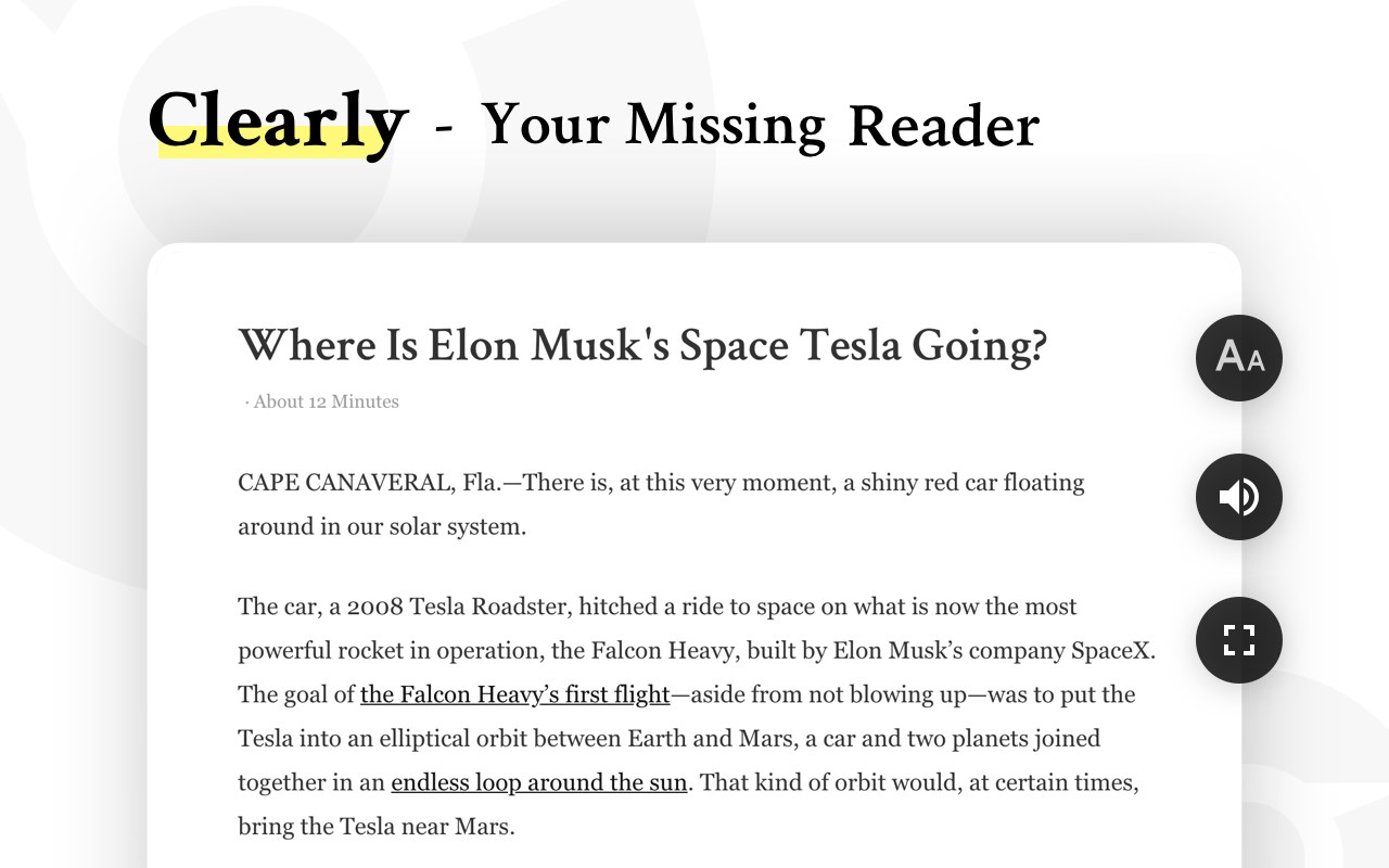 Clearly Reader - Your reader mode solution