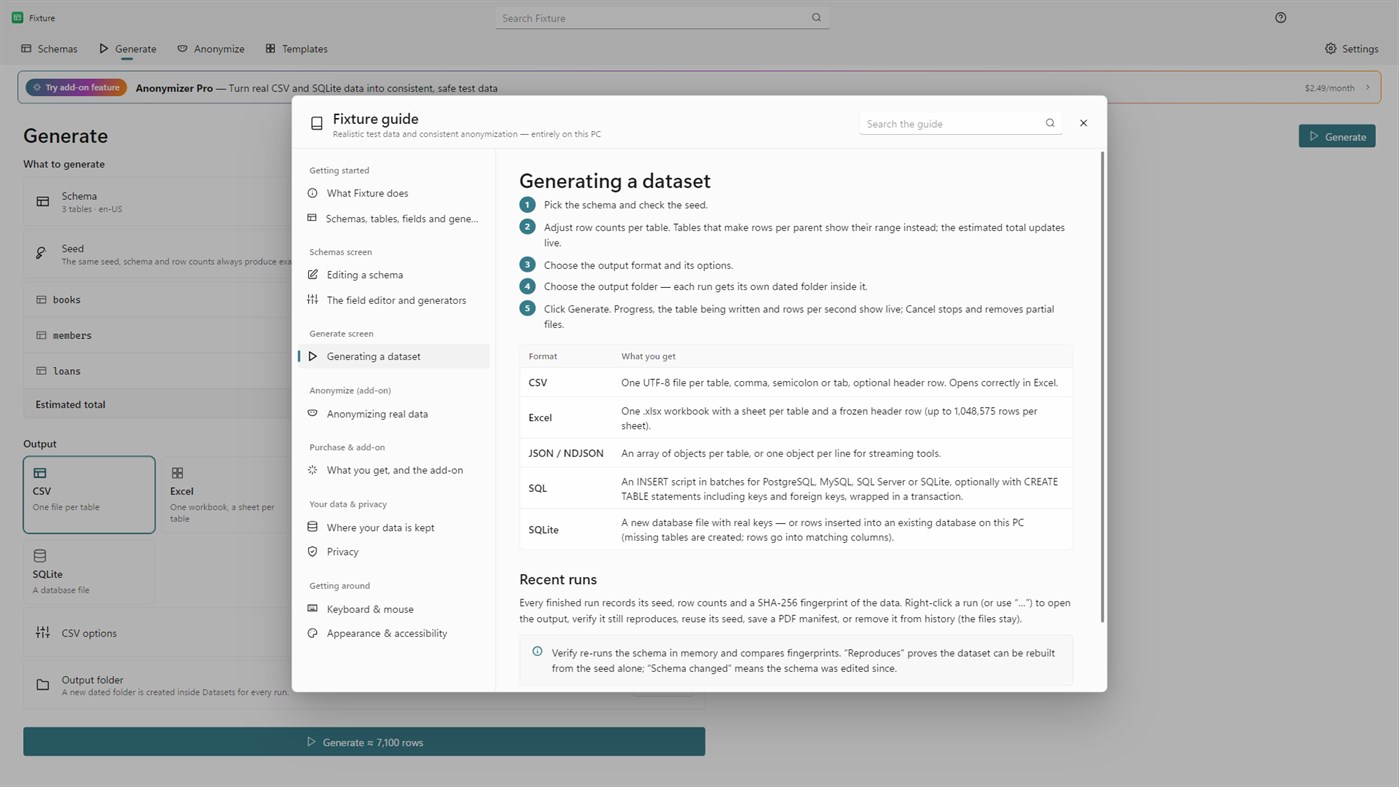 #10. Fixture - Test Data Generator (Windows) Door: Illusanato