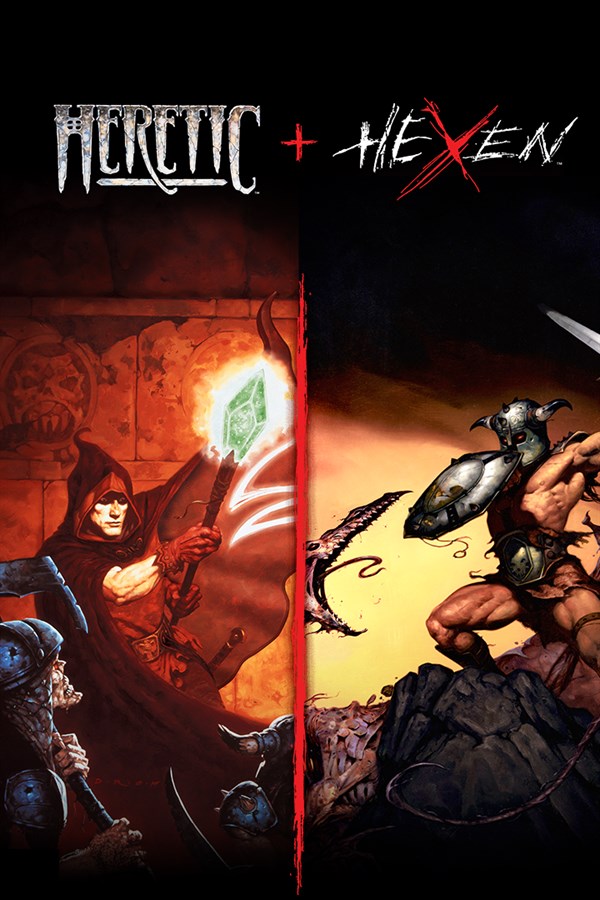 Jaquette officielle de Heretic + Hexen
