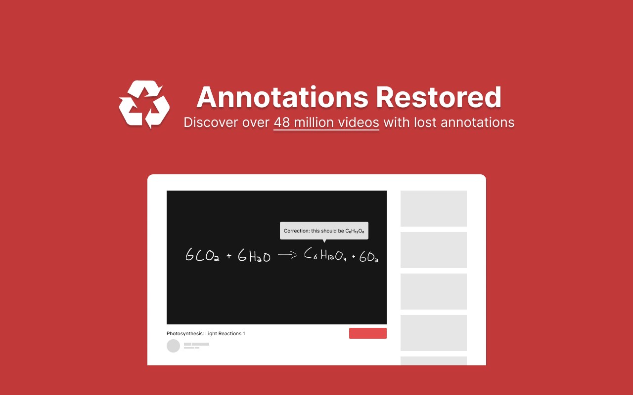 Annotations Restored for YouTube™