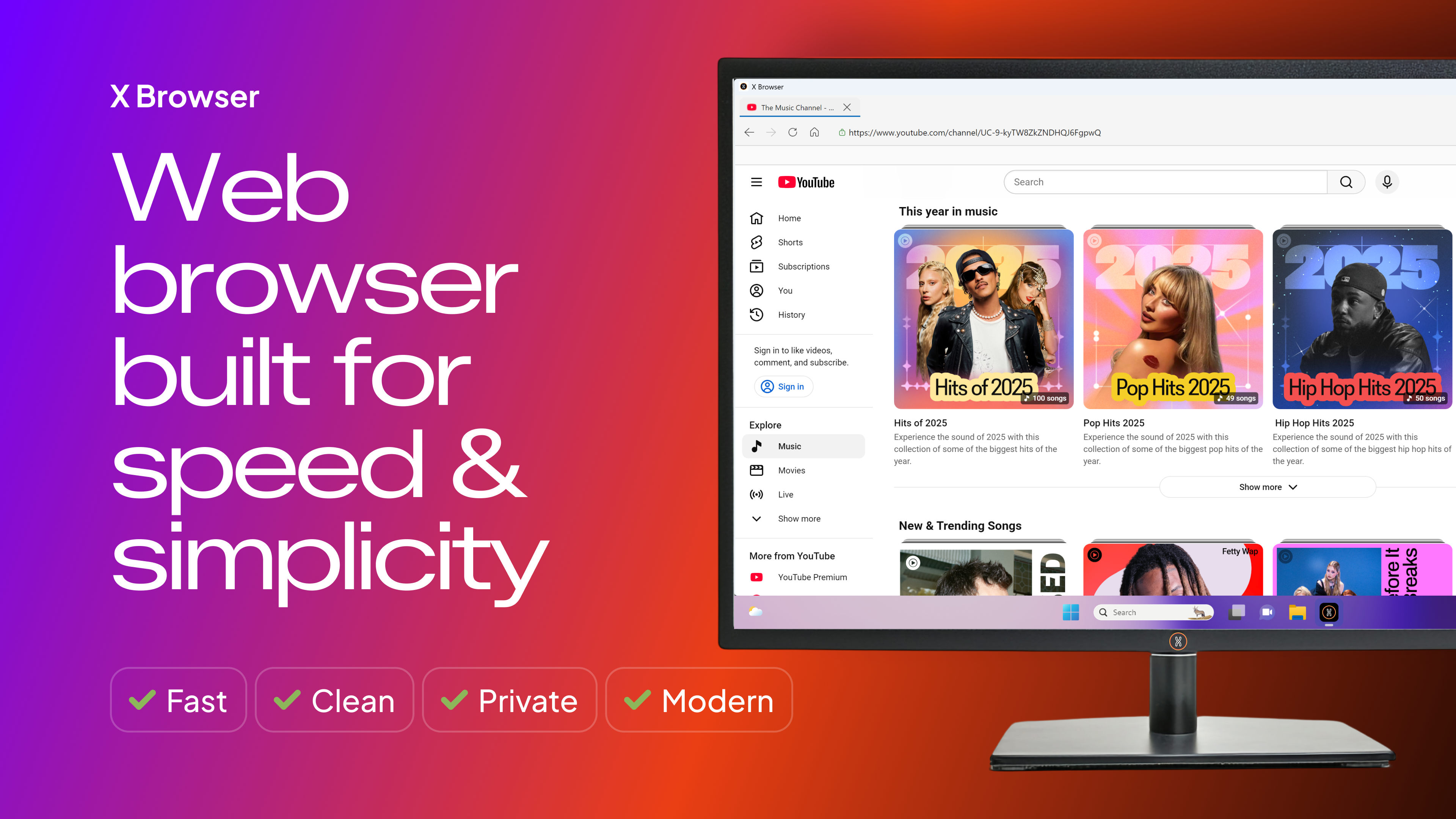 X Browser screenshot