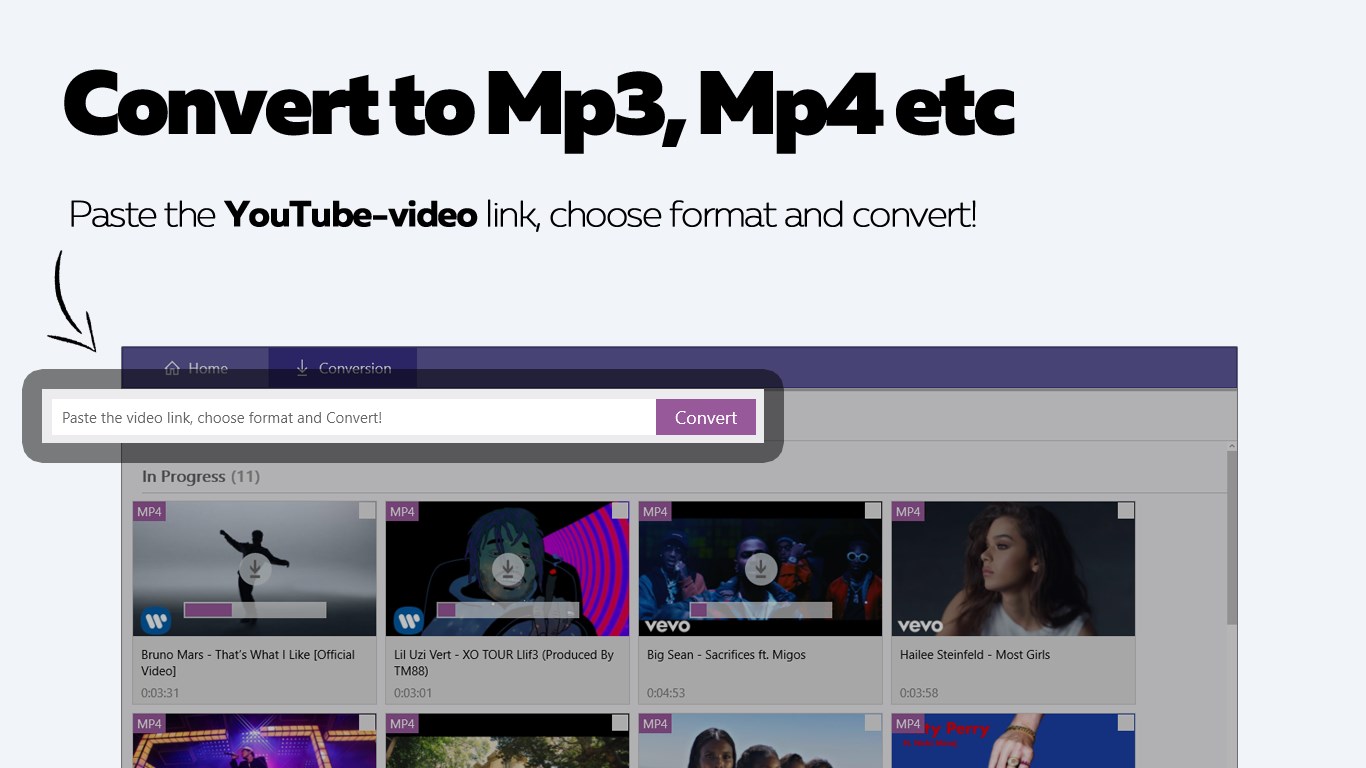 Converter for YouTube. Video and Music Downloader for Windows 10 Mobile