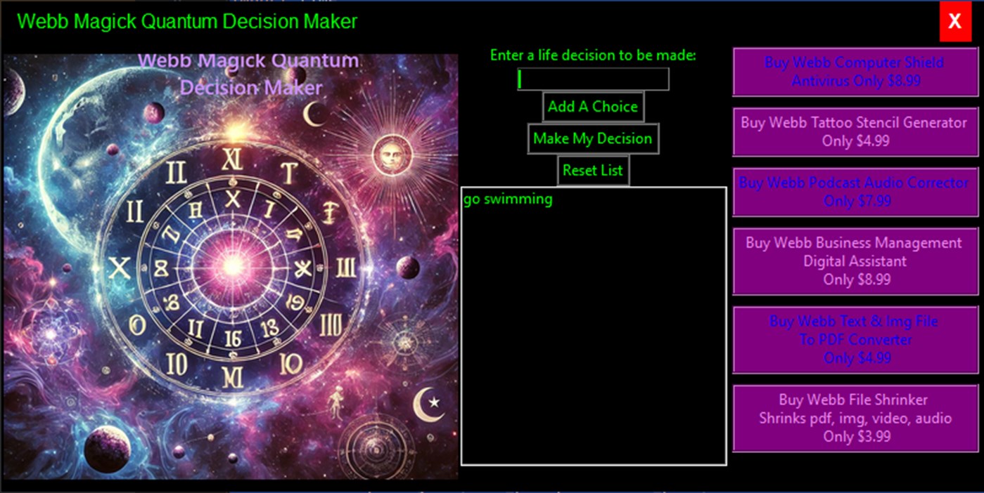 #2. Webb Magick Quantum Decision Maker (Windows) Podle: Webb Software Solutions