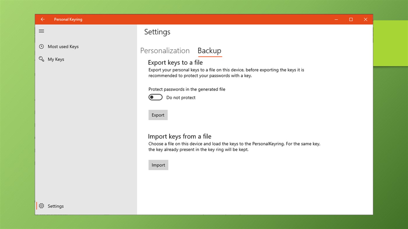 #3. Personal Keyring (Windows) Által: Screwdriver
