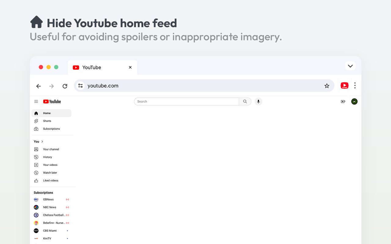 Hide YouTube distraction - shorts block