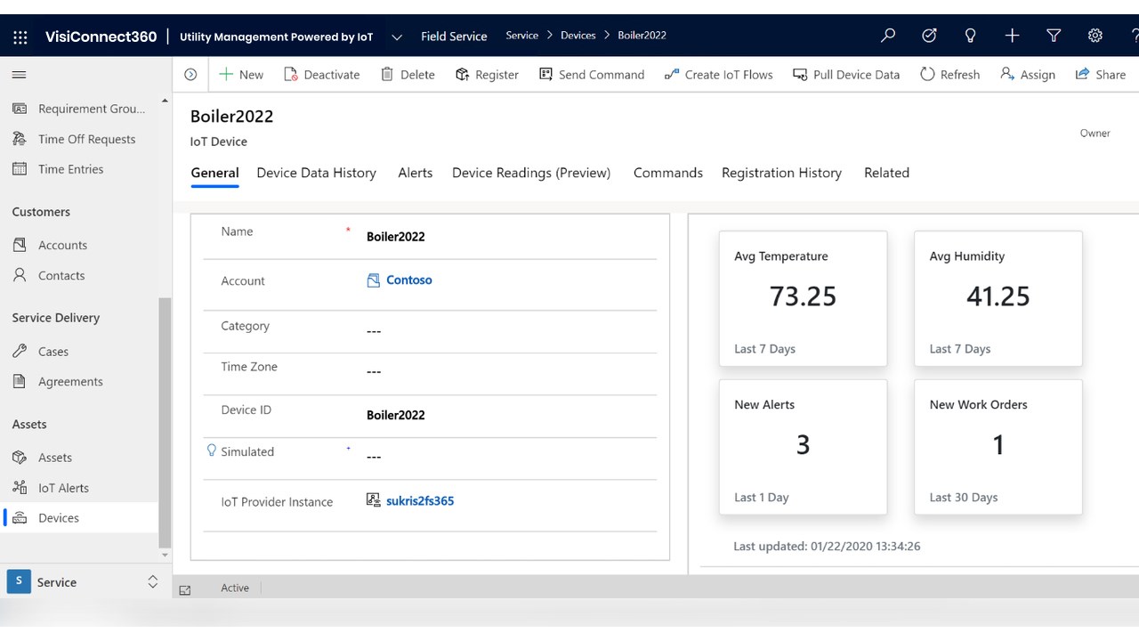 Snapshot 3 of VisiConnect360 for Dynamics 365: IoT-Driven Utility Management Solution