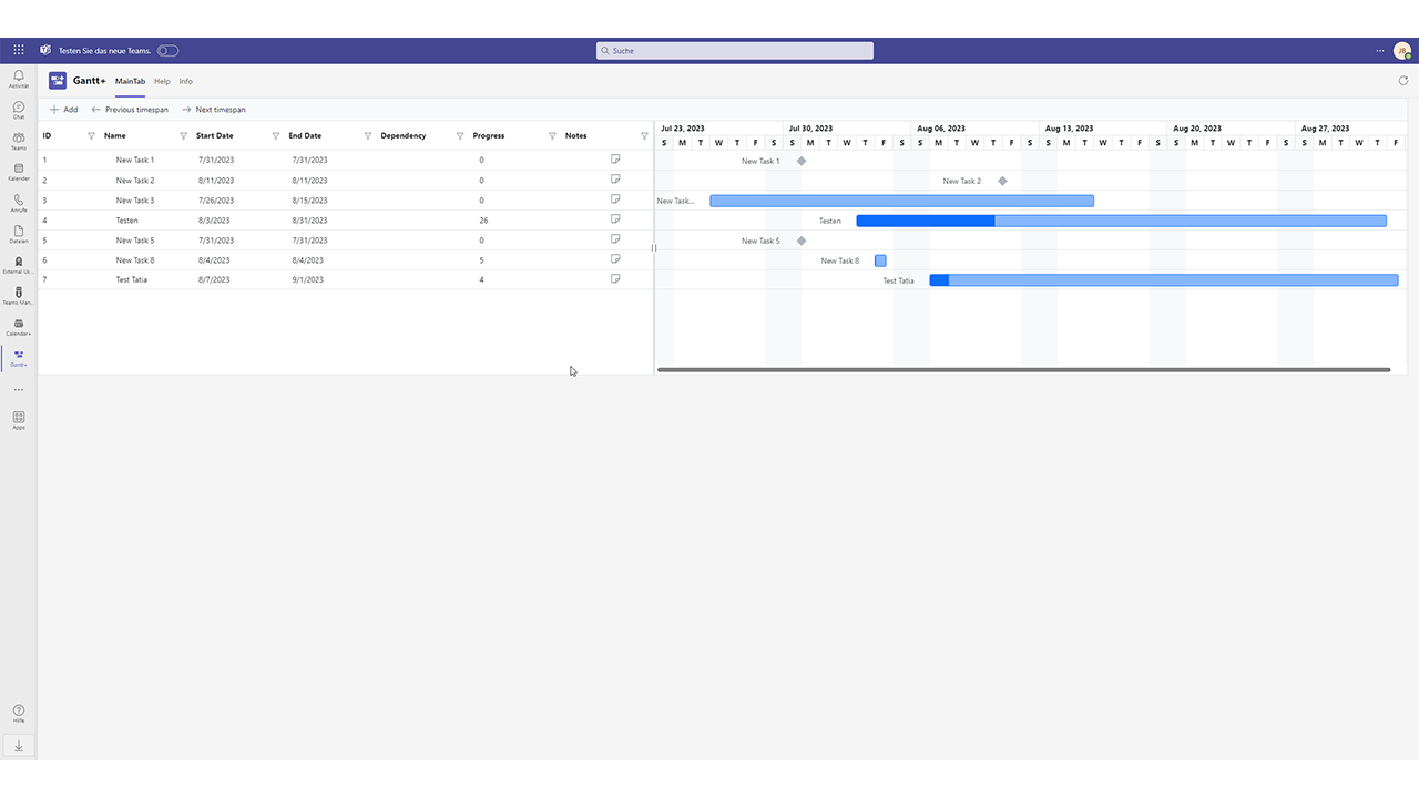 Snapshot 1 of Gantt+