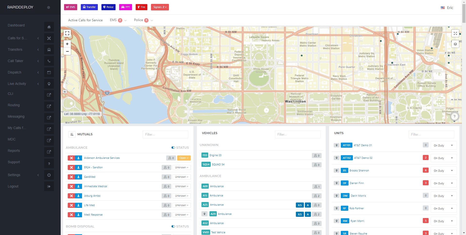 Snapshot 1 of Nimbus Cloud-Aided Dispatch (CAD)