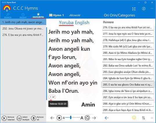 C.C.C Hymn Book with Bible References screenshot 4