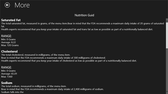 Fast Food Nutrition Guide screenshot 5