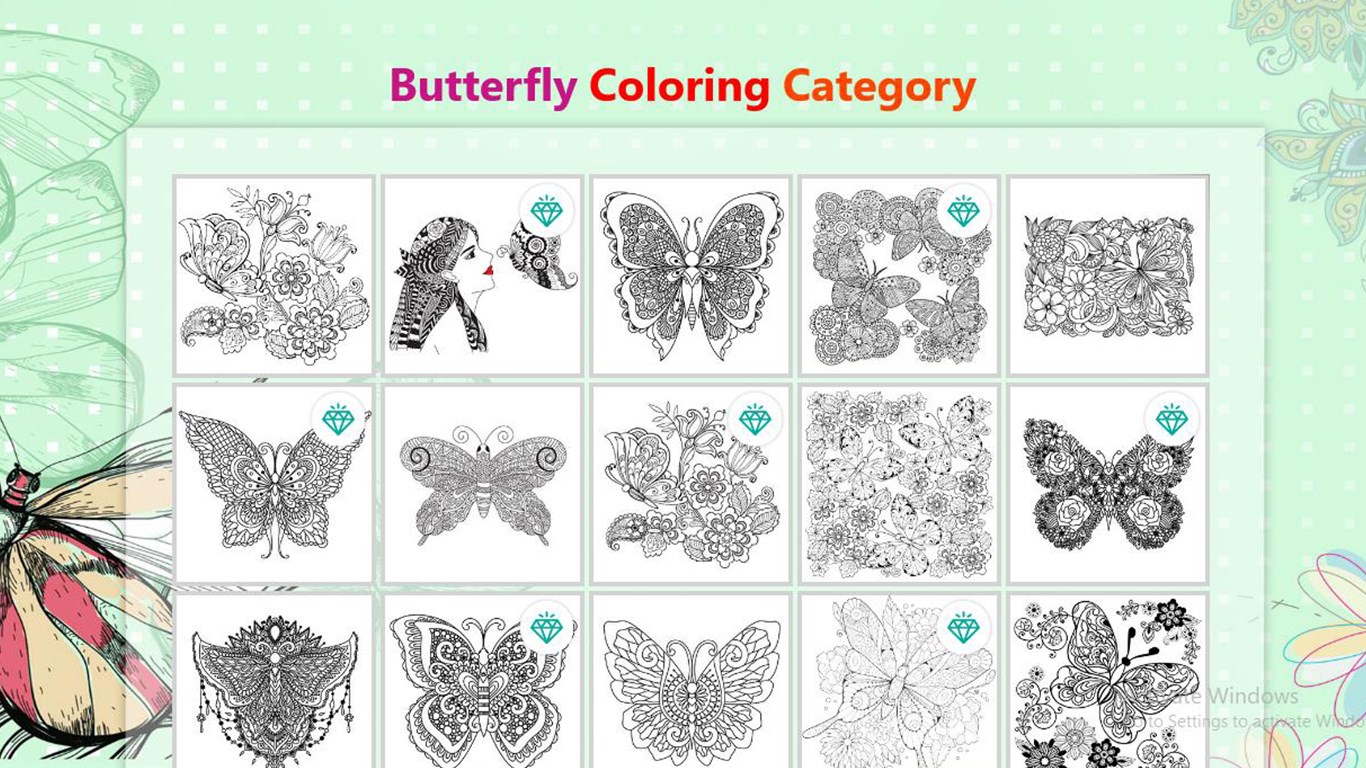 get butterfly coloring book pages for adult  kids