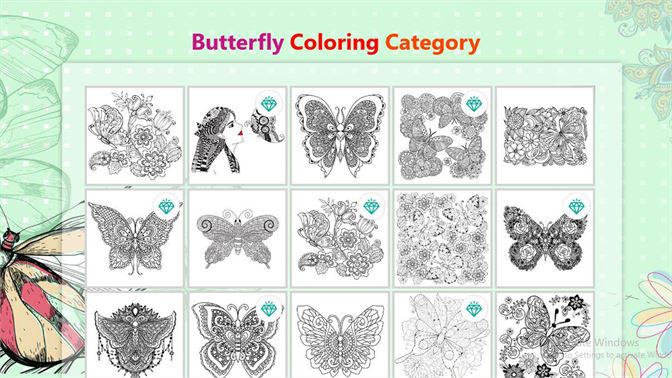 get butterfly coloring book pages for adult  kids