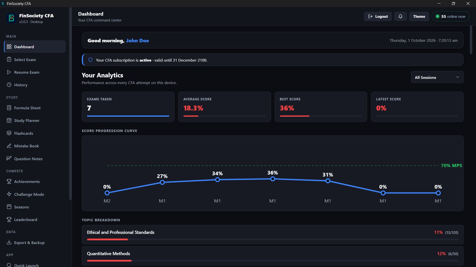 FinSociety CFA screenshot