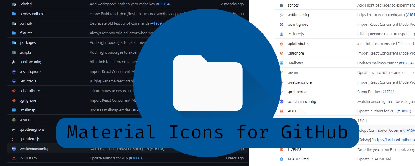 Material Icons for GitHub - File Type Icons Extension