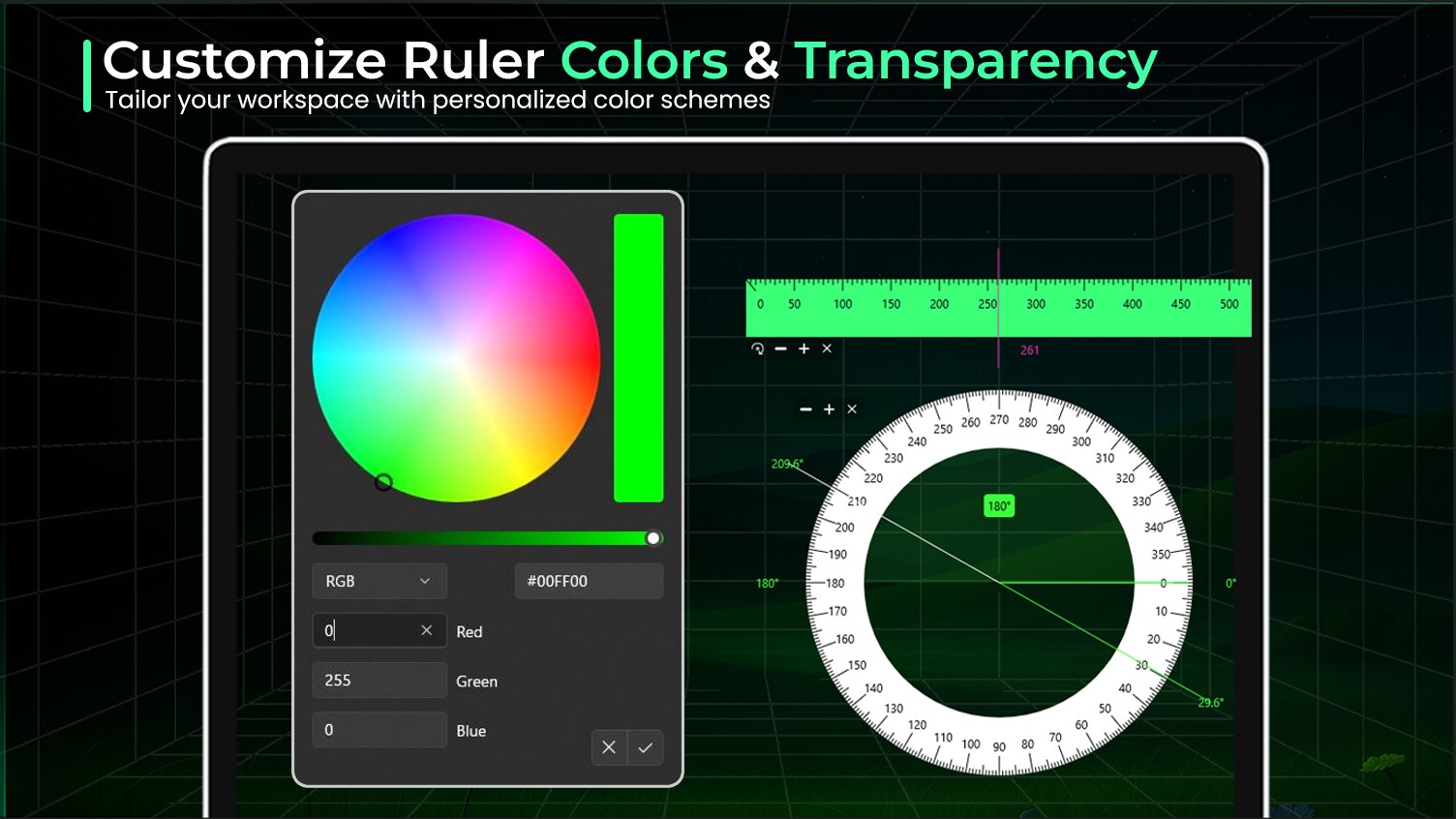 Pixelation - Screen Ruler, Protractor, Color Picker for Designer screenshot