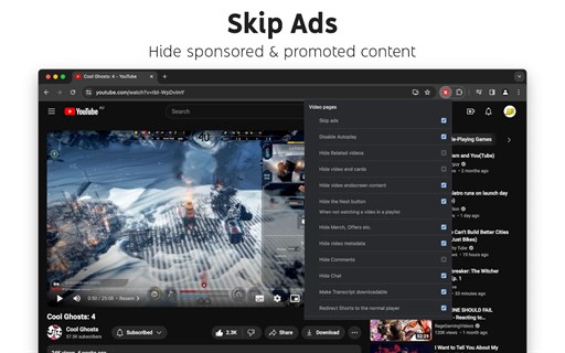 Control Panel for YouTube - UI & Ad Controls