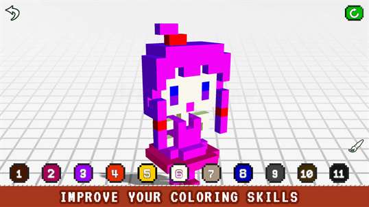 Girls 3D Color by Number - Voxel Coloring Book screenshot 1