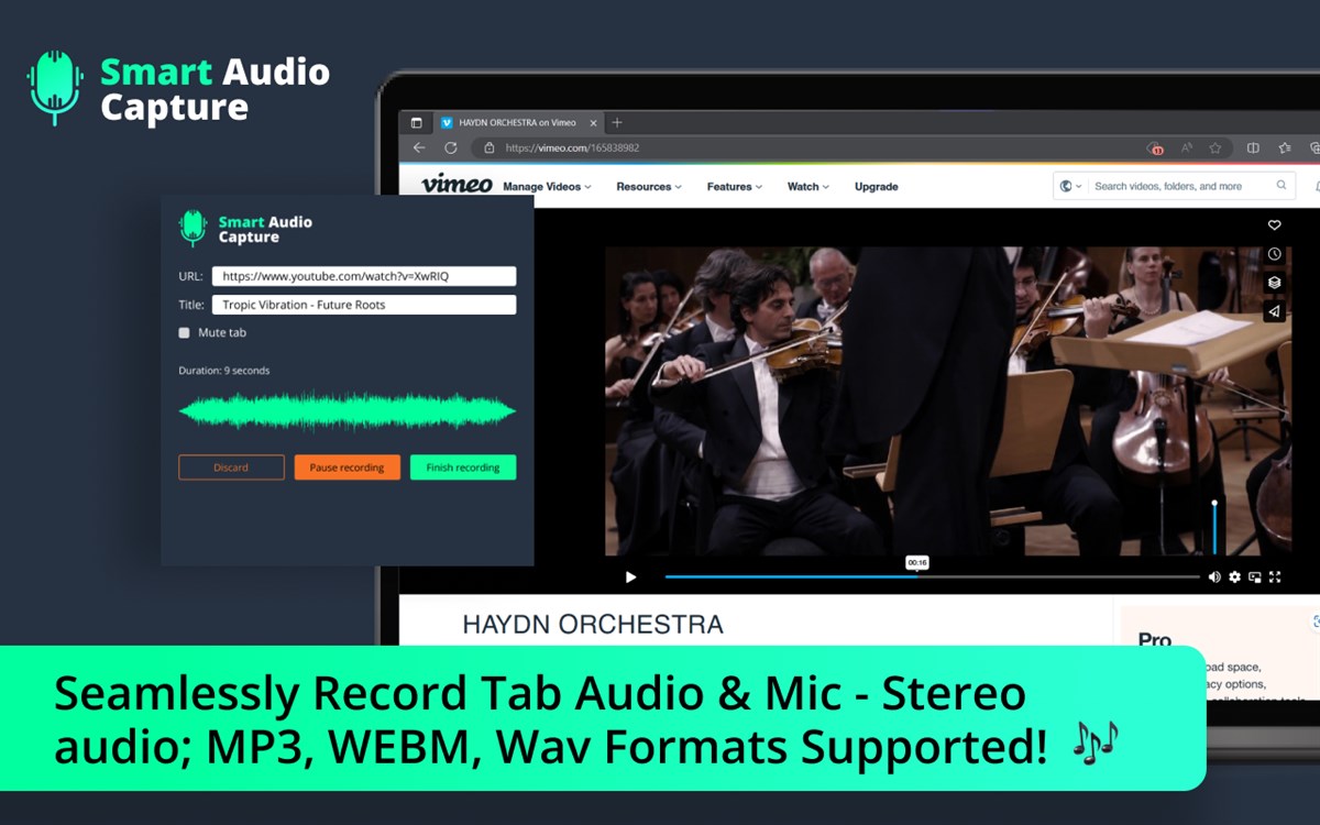 Smart Audio Capture: Record Tab Audio & Mic