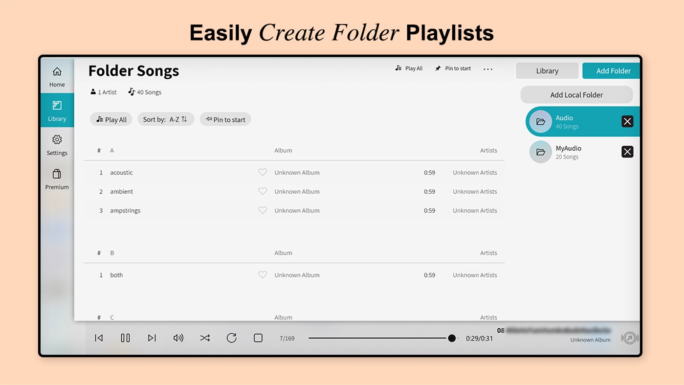 #6. Music Player - Audio Player & Bass Booster (Windows) By: Sandpiper Studio