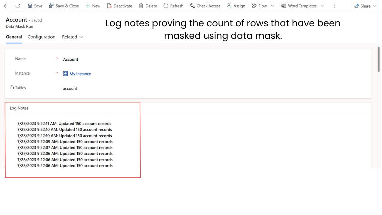 Snapshot 5 of Data Mask Tool for Dataverse