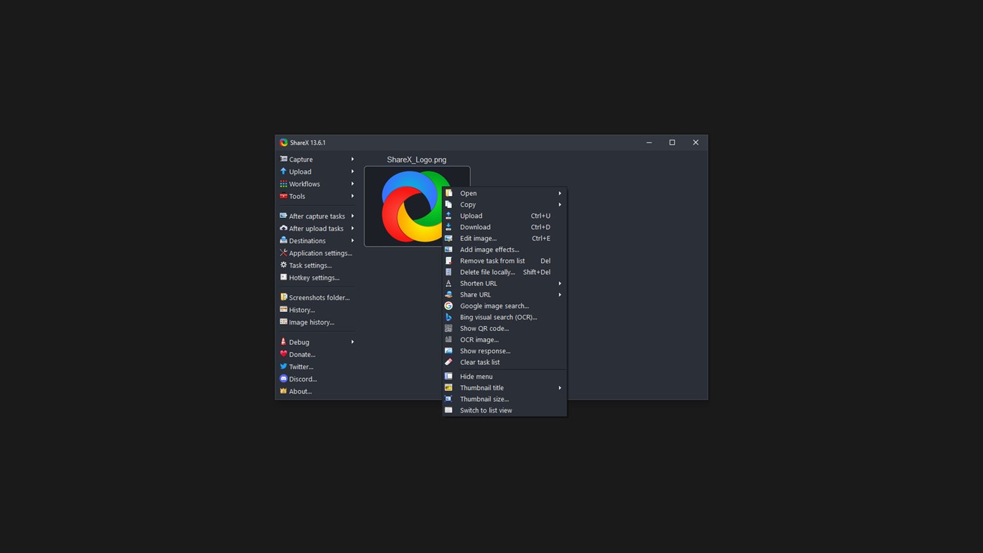 #1. ShareX (Windows) 作者: ShareX Team