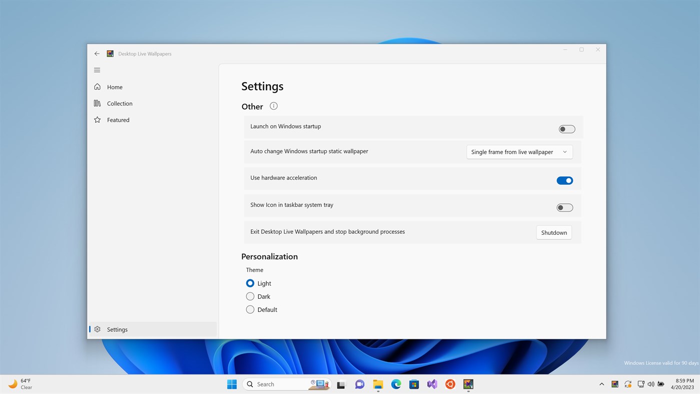 #4. Desktop Live Wallpapers (Windows) Podle: Chan Software Solutions