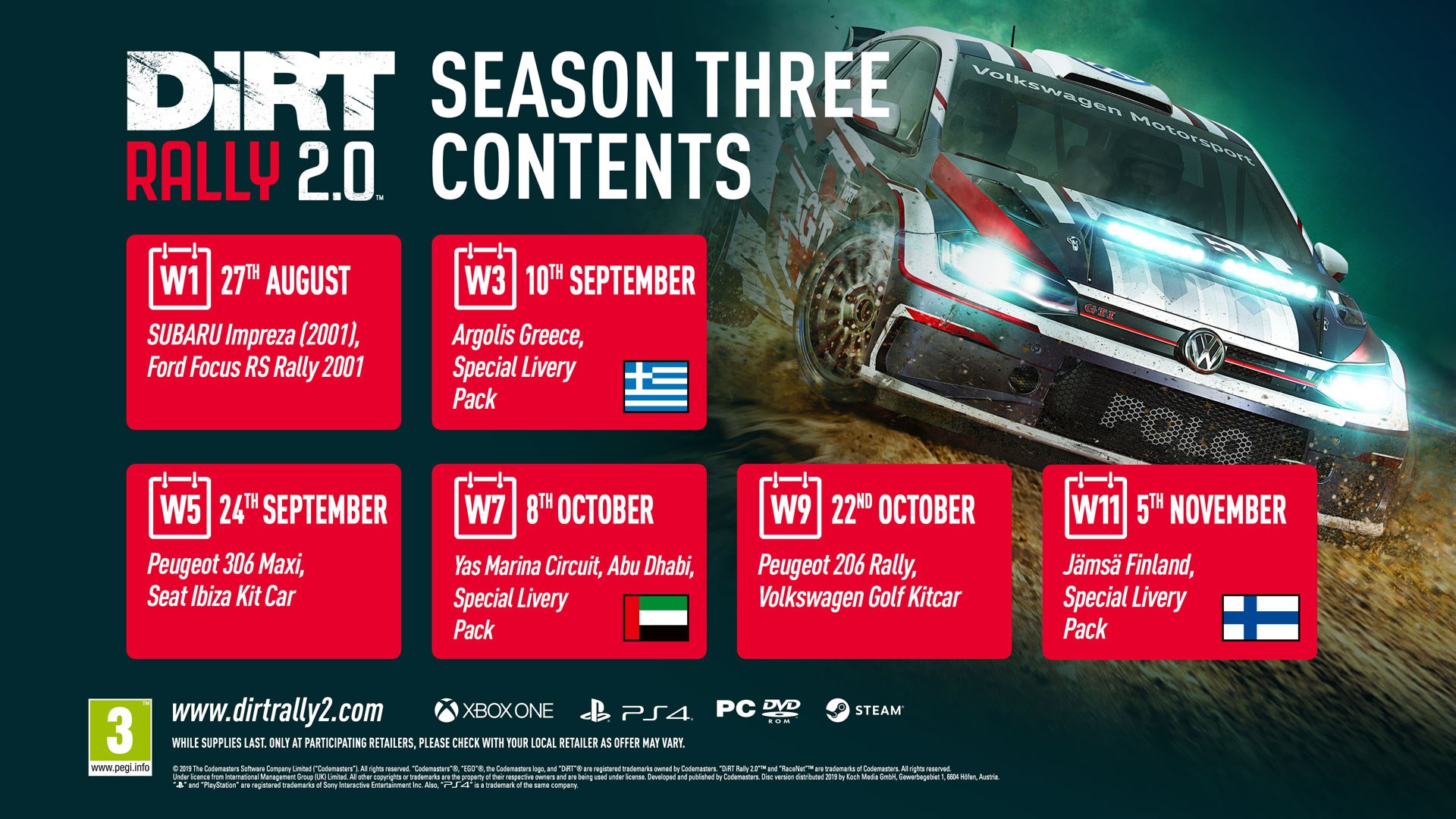 Windows Store - DiRT Rally 2.0 Deluxe Content Pack 2.0 (Seasons 3 and 4) | Xbox | Chiave | Privato