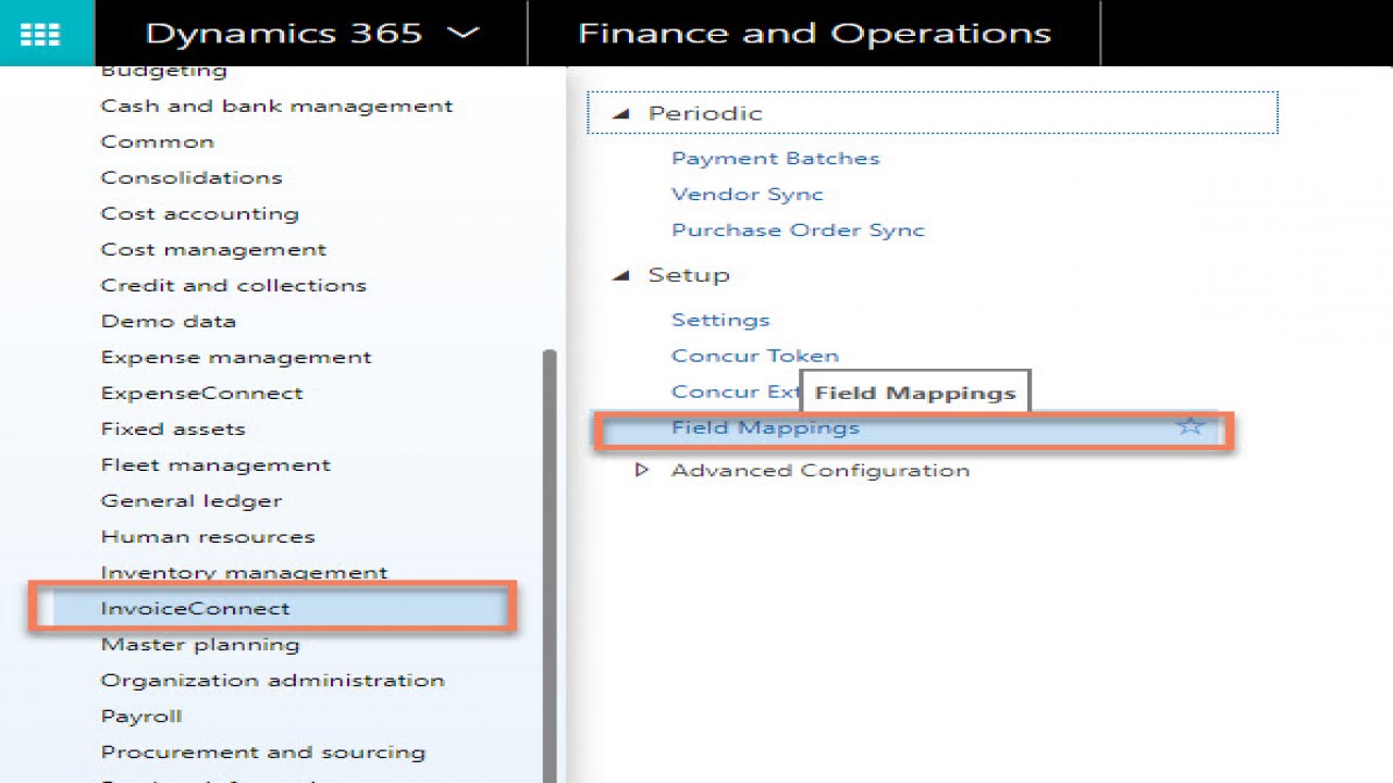 Snapshot 3 of InvoiceConnect for Concur Finance & Operations