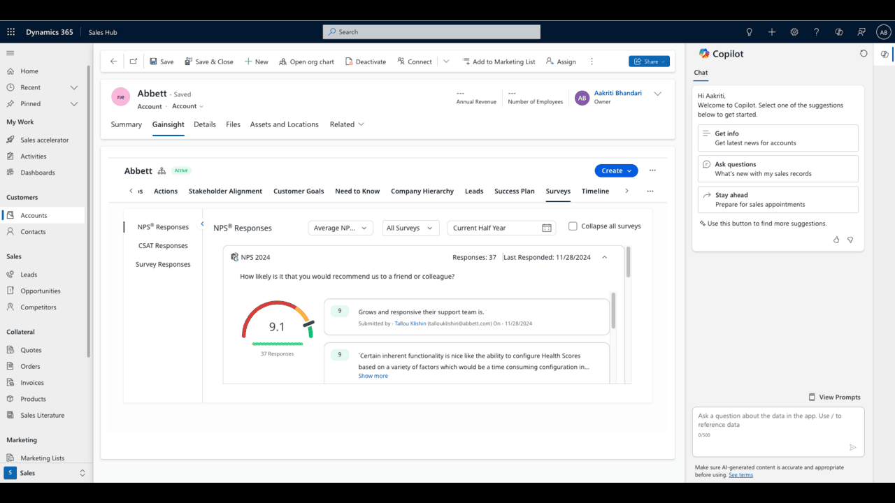 Snapshot 4 of Gainsight Dynamics Widget